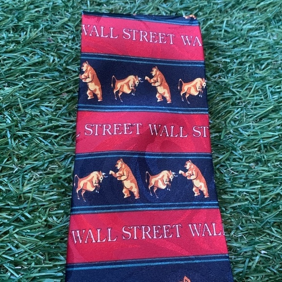 Steven Harris “Wall Street” Bull & Bear Tie Stock Broker Financial Advisor Gift - Picture 10 of 12